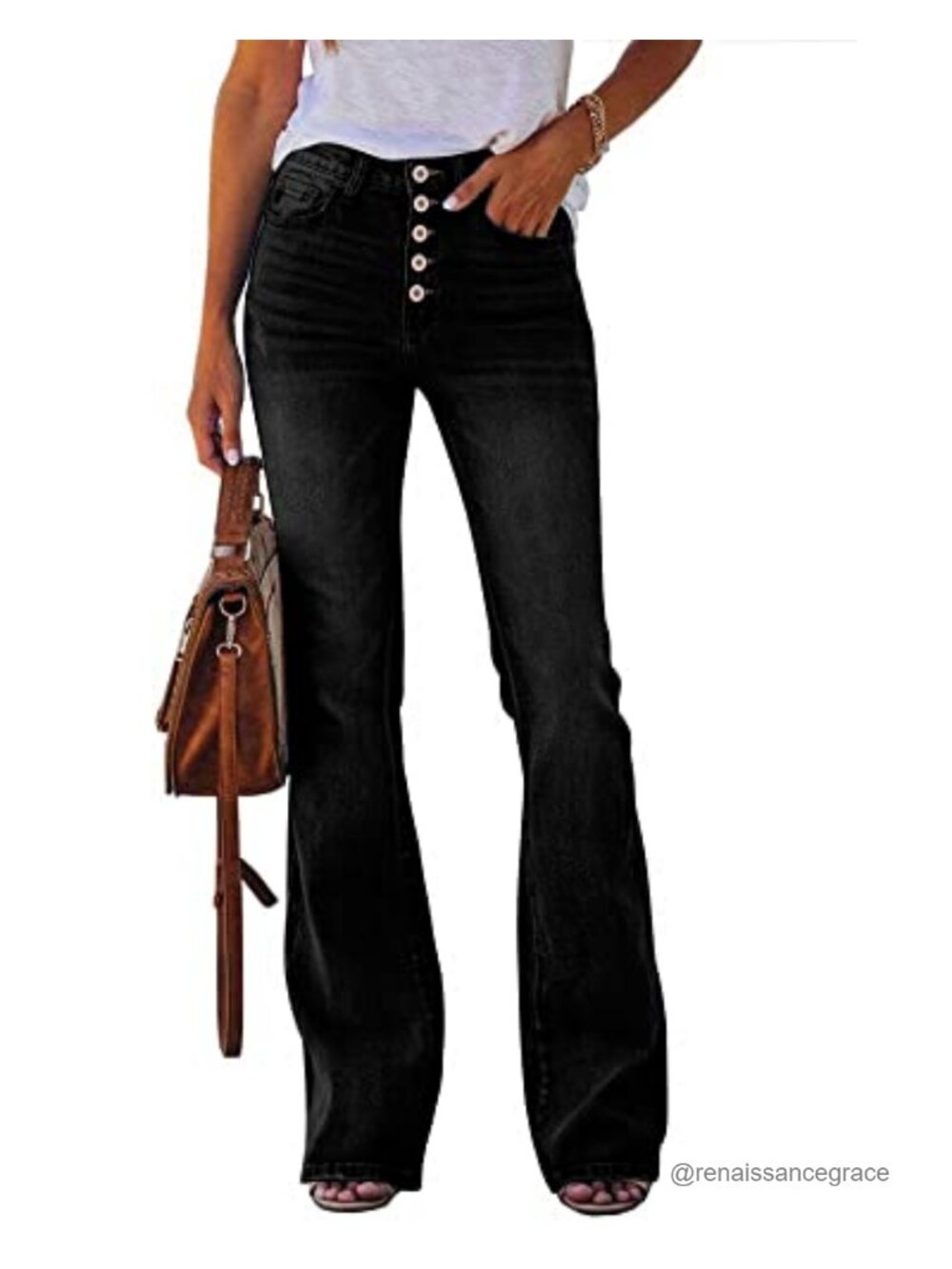 High Waisted Bootcut Jeans Boyfriend Stretch Flare Denim Pants